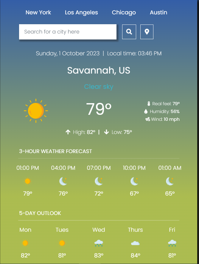 Weather app project